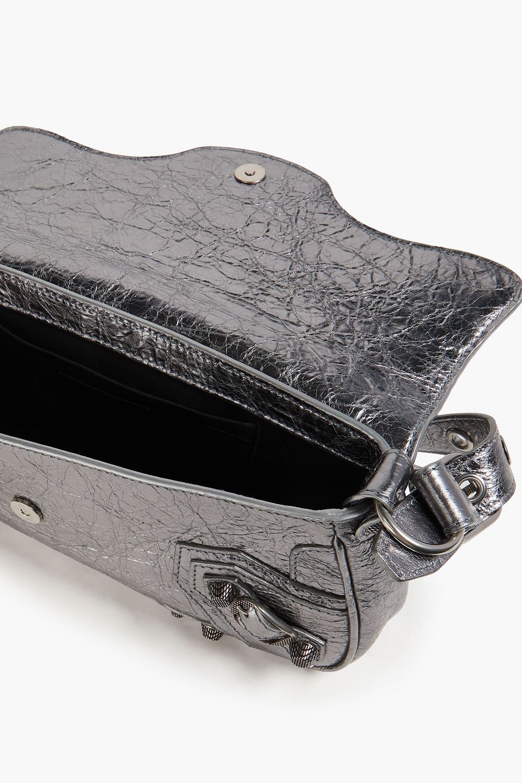 BALENCIAGA Schultertasche „Le Cagole“ aus Craquelé-Leder mit Metallic-Effekt