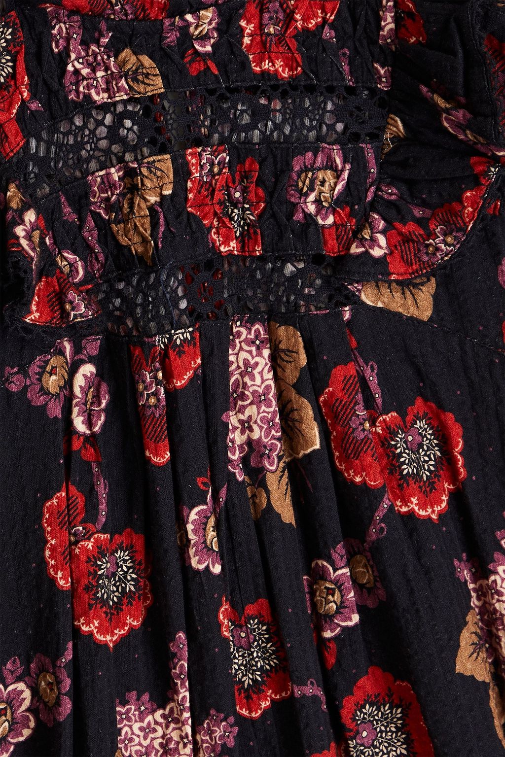 SEA Lucinda ruffled floral-print cotton mini dress