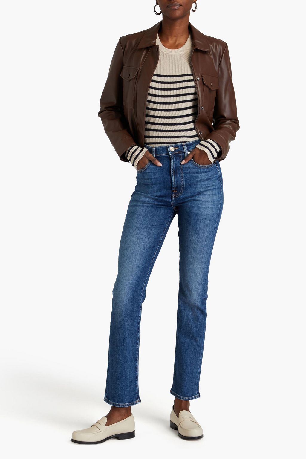 7 FOR ALL MANKIND بنطال «سوهو» بخصر عالٍ وبأرجل ضيقة
