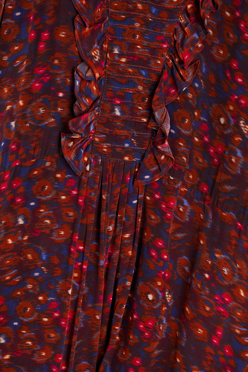 Sea Ilana Pleated Printed Crepe De Chine Midi Dress In Grape