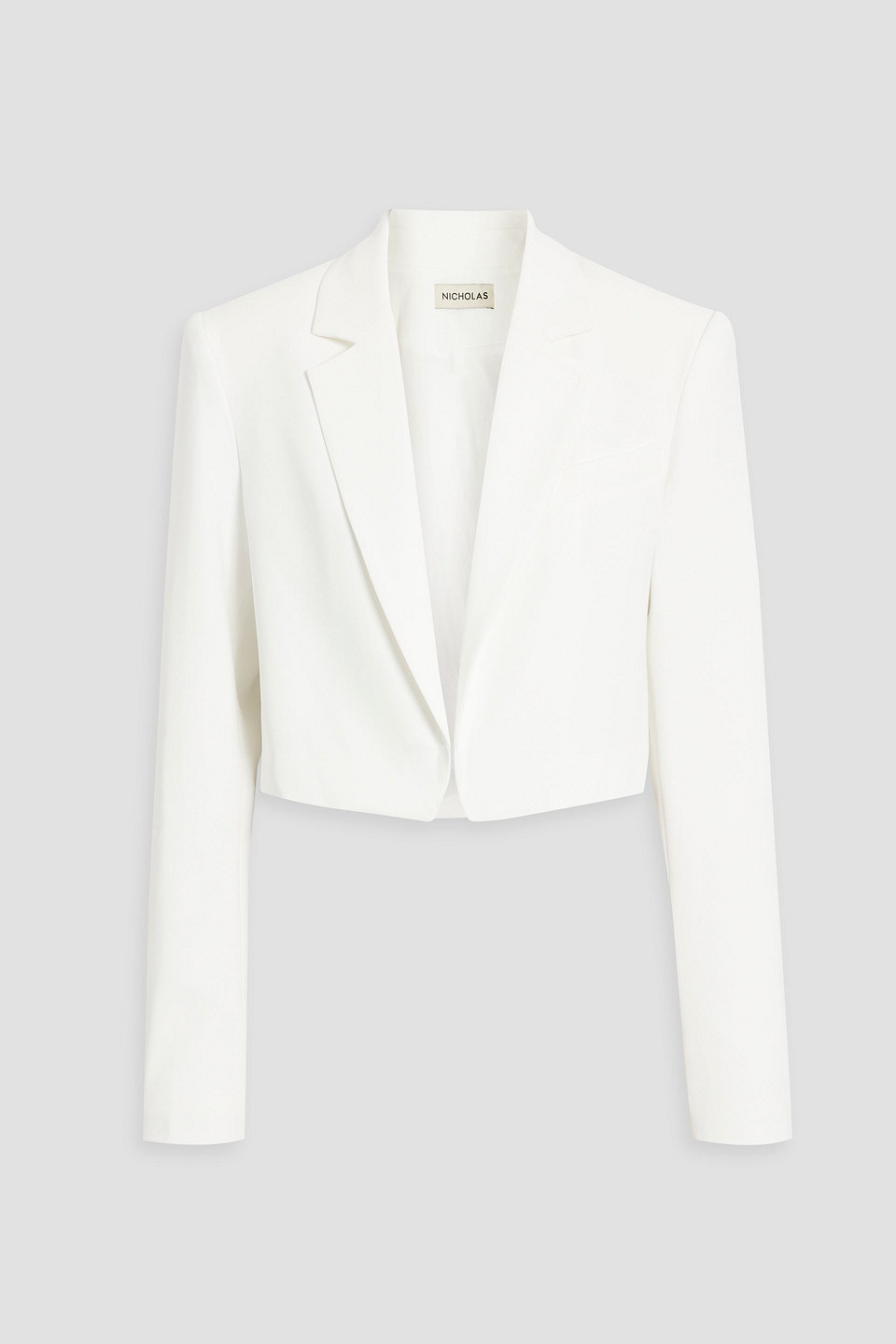 Nicholas Aliza Cropped Crepe Blazer In White