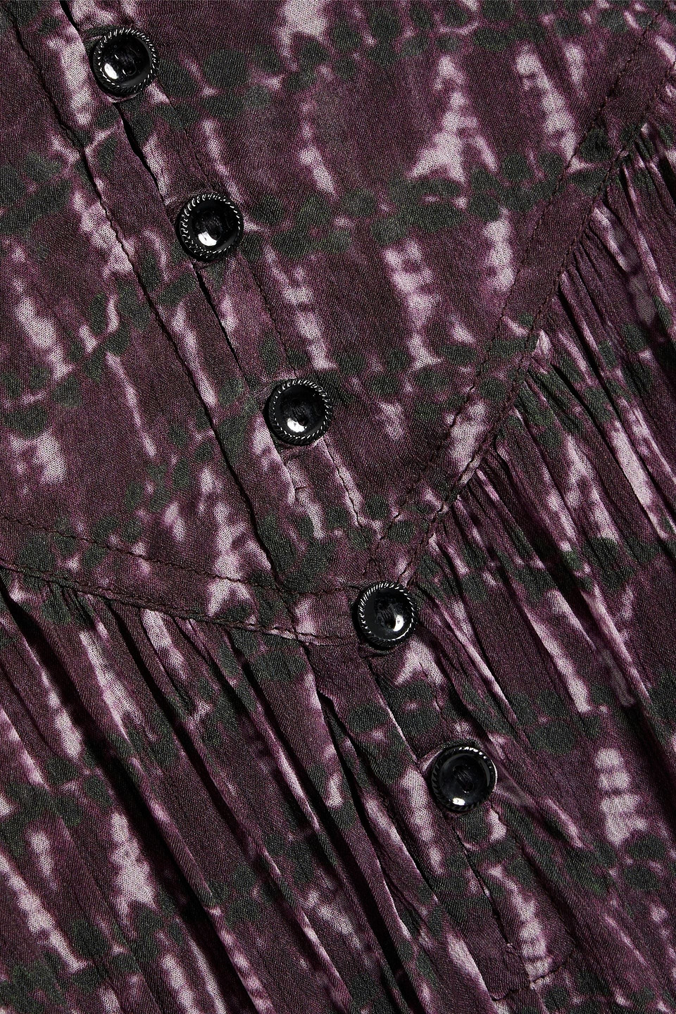 Isabel Marant Étoile Sirlorion Gathered Printed Crepe Mini Dress In Dark Purple
