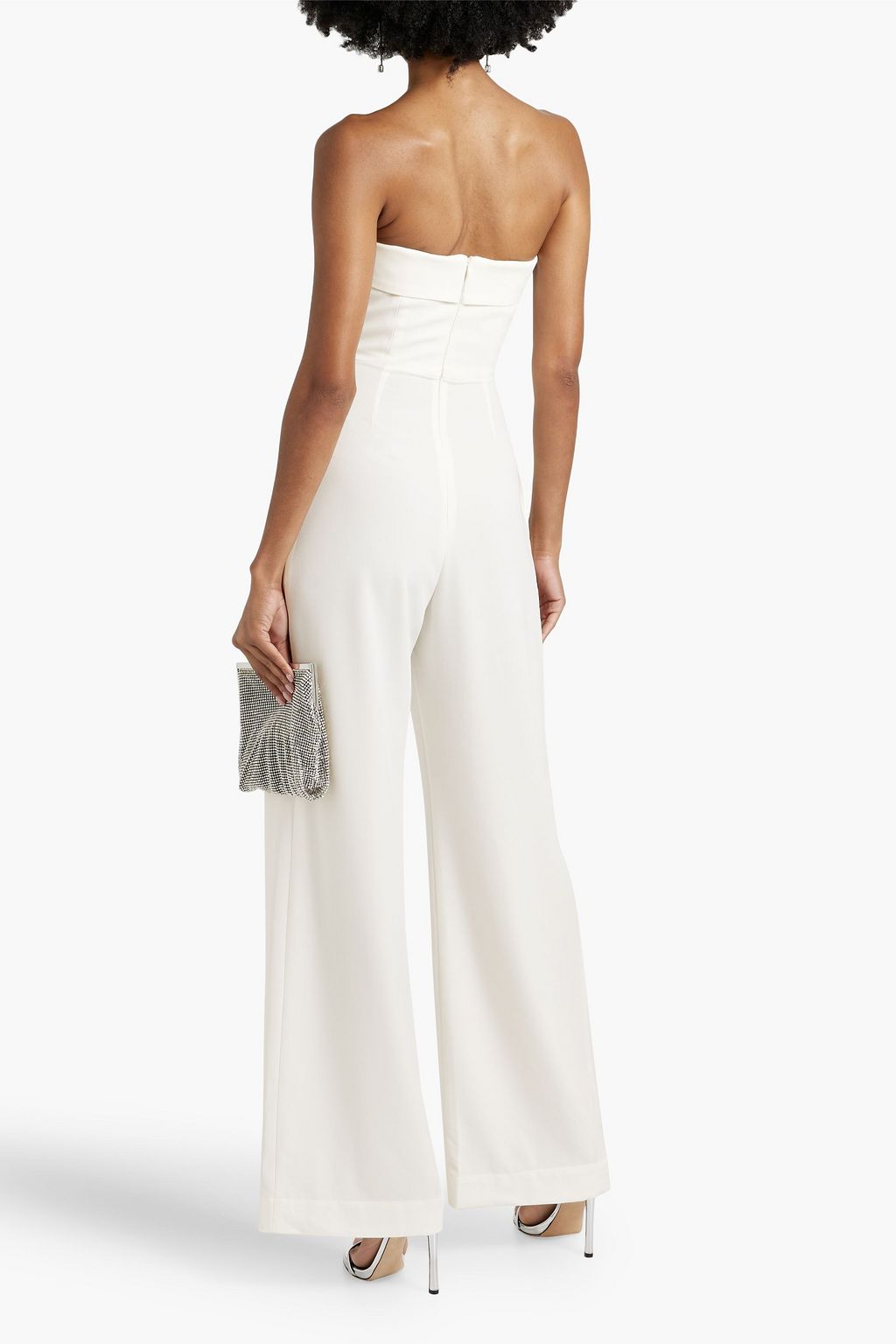 NICHOLAS Strapless crepe wide-leg jumpsuit
