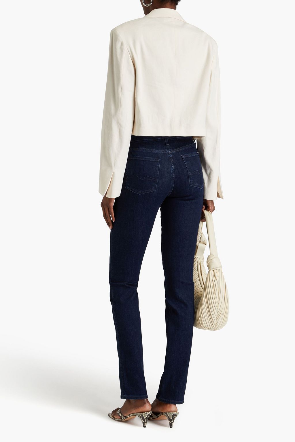 7 FOR ALL MANKIND بنطال «كيمي سوهو» بأرجل ضيقة وبخصر منخفض الارتفاع
