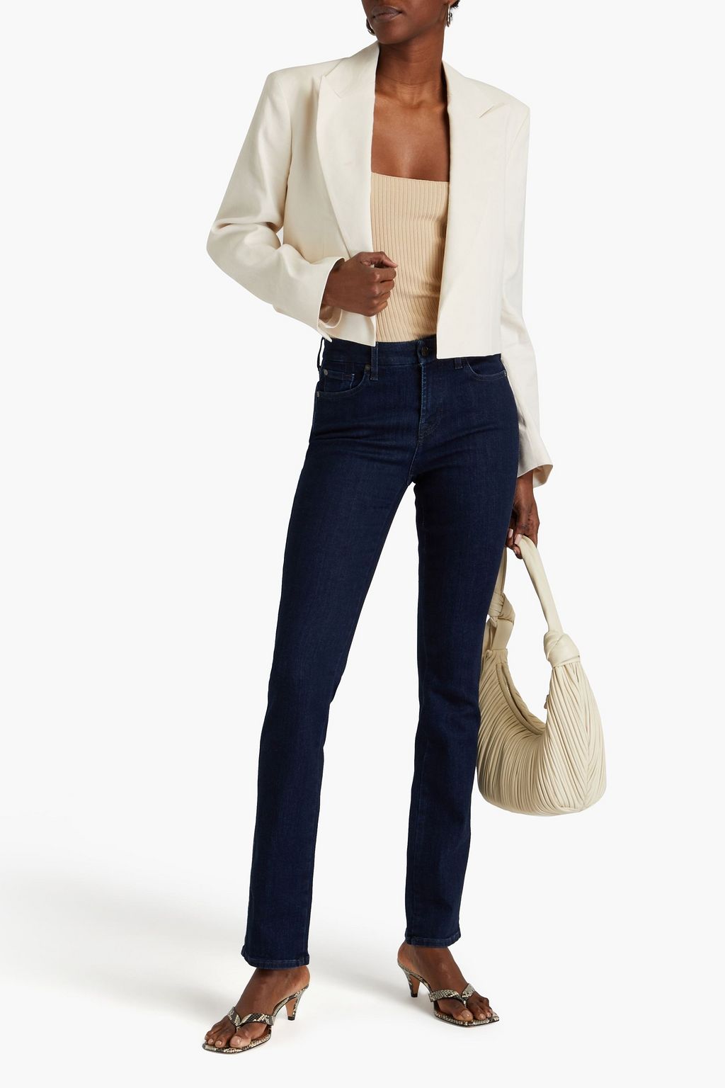 7 FOR ALL MANKIND بنطال «كيمي سوهو» بأرجل ضيقة وبخصر منخفض الارتفاع