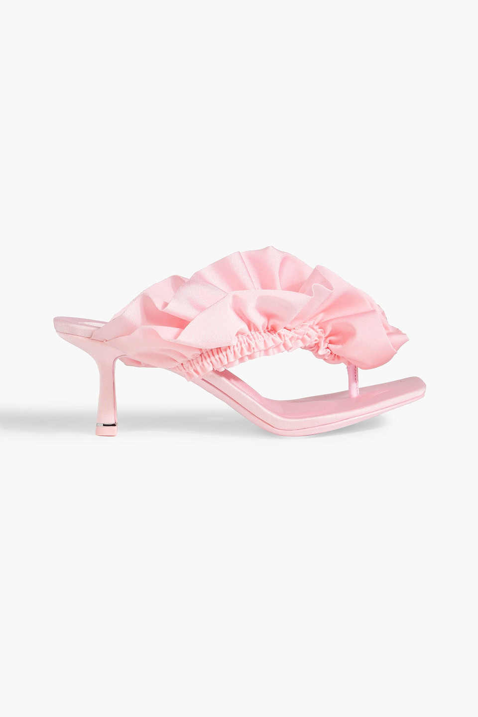 Celeste 65 ruffled satin-jersey mules