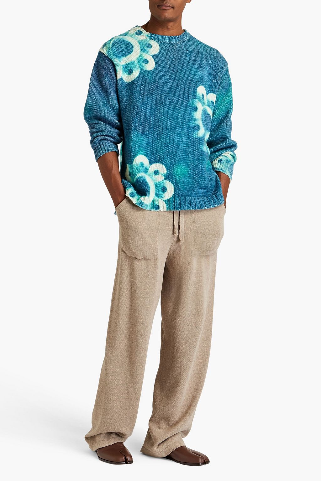 MAISON MARGIELA Tie-dyed ribbed-knit sweater