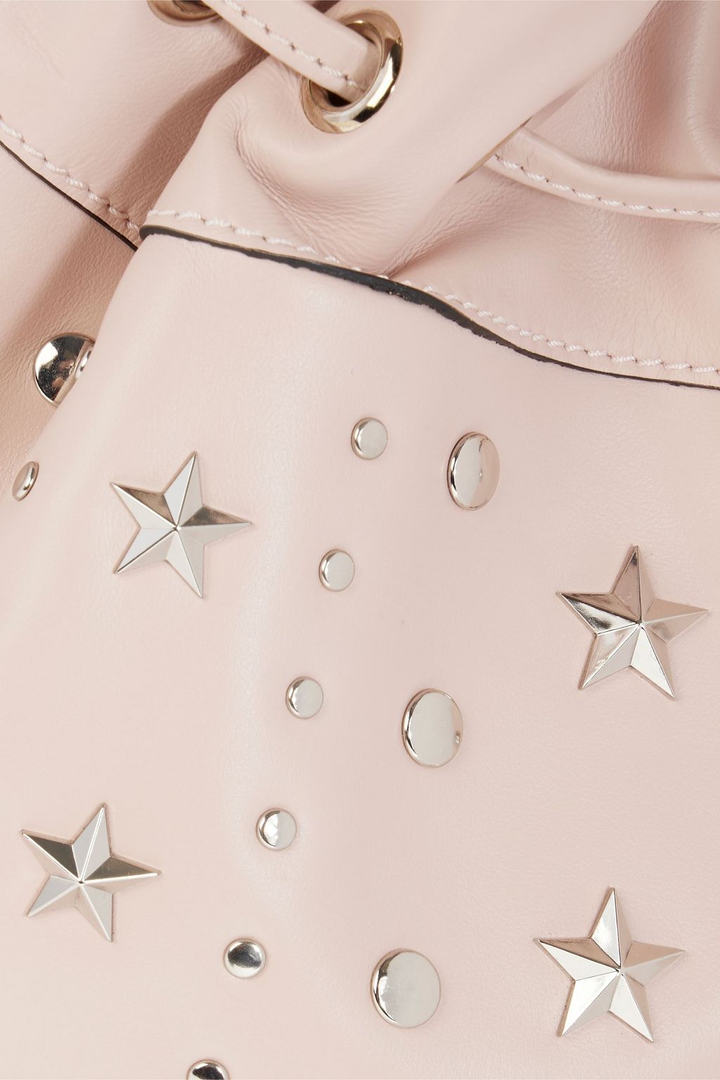 RED(V) Studded leather bucket bag