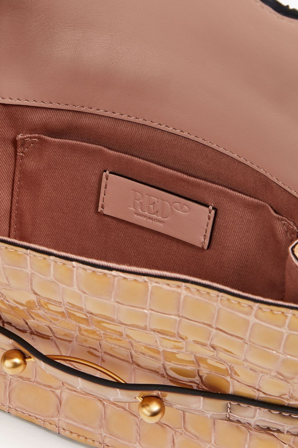 RED(V) Crossbody Bag aus Leder mit Krokodileffekt
