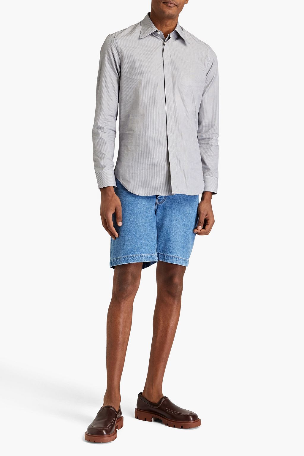 MAISON MARGIELA Striped cotton-poplin shirt