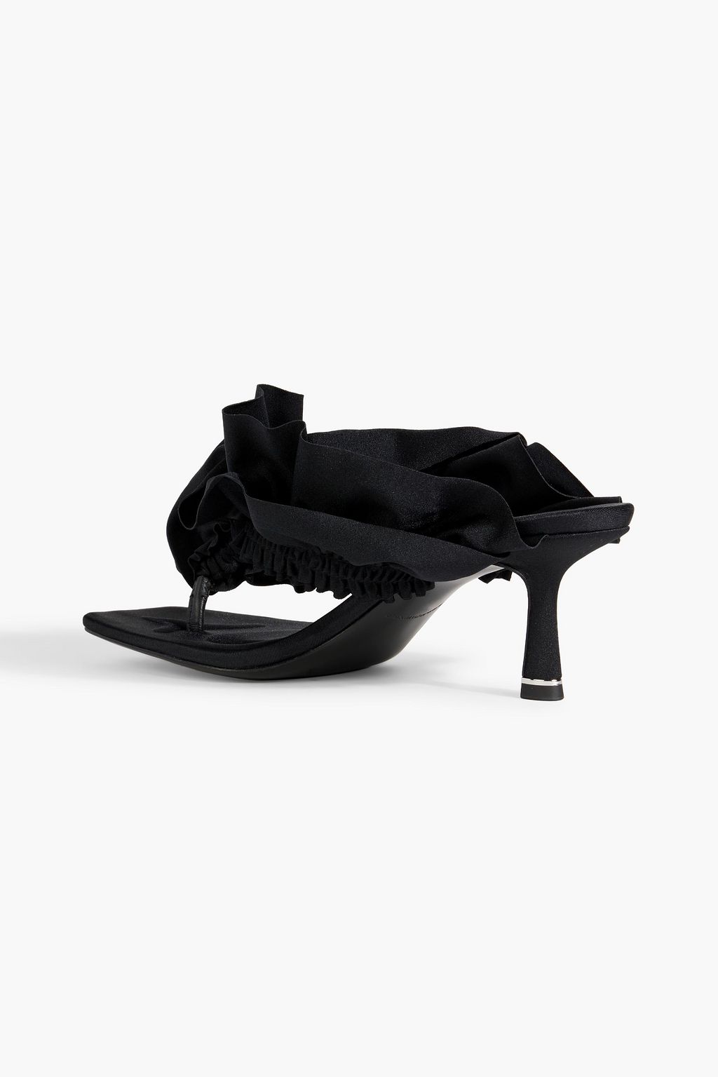 ALEXANDER WANG 셀레스테 65 러플 장식 새틴 저지 뮬