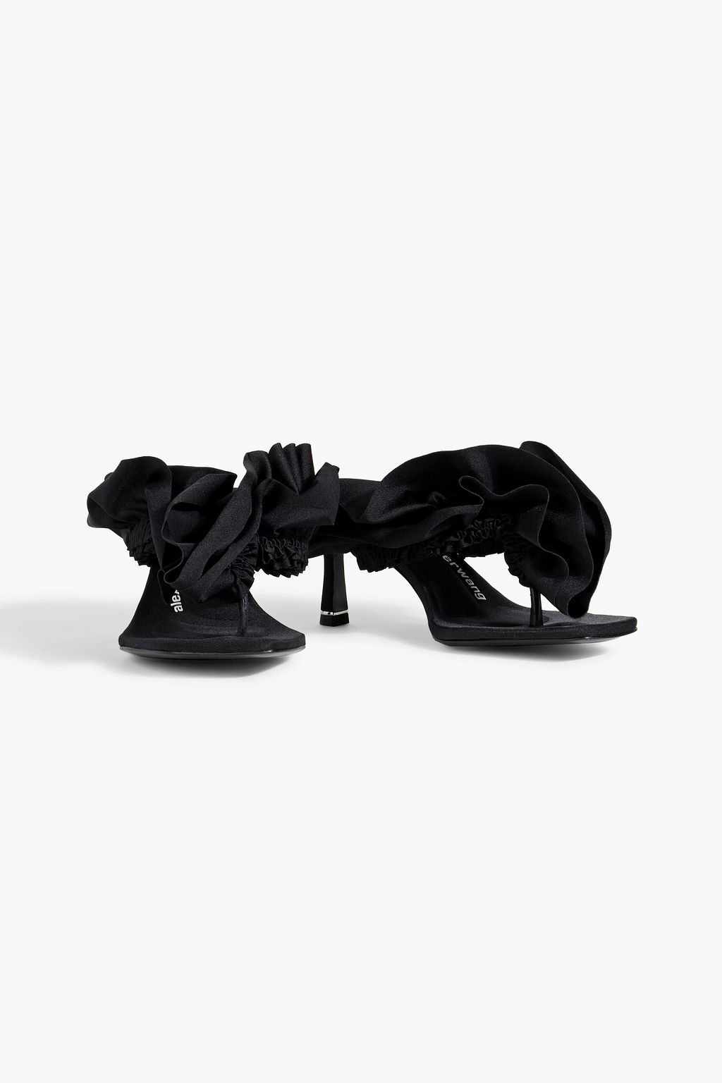 ALEXANDER WANG 셀레스테 65 러플 장식 새틴 저지 뮬