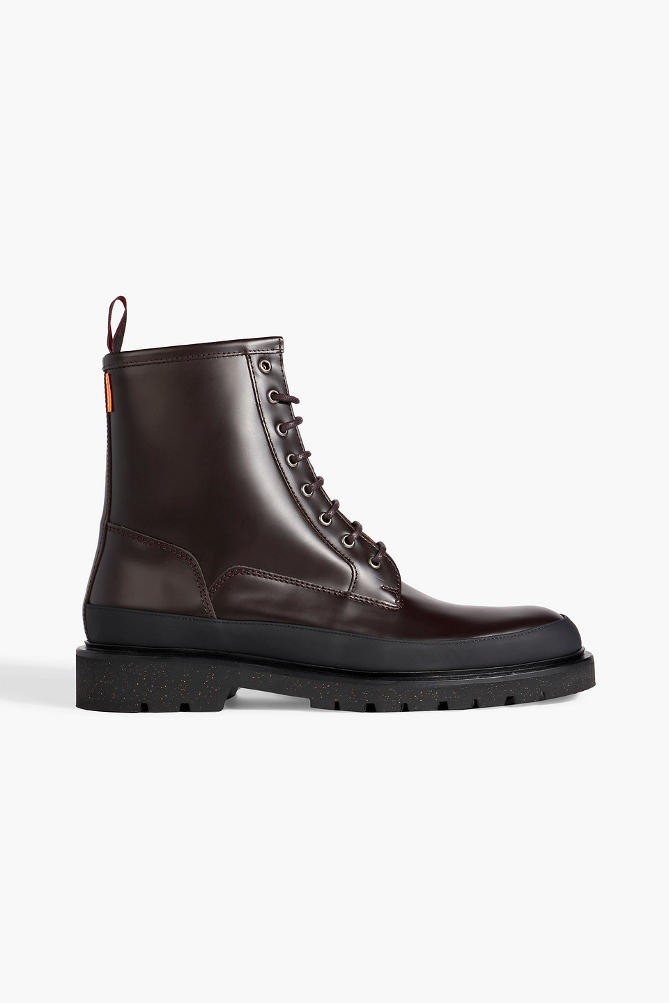 Paul Smith Barents Leather Boots In Dark Brown