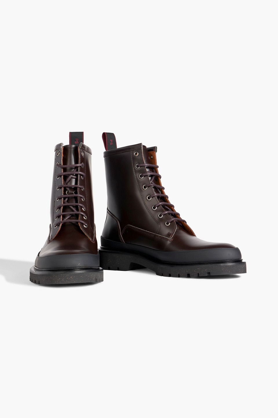 Shop Paul Smith Barents Leather Boots In Dark Brown