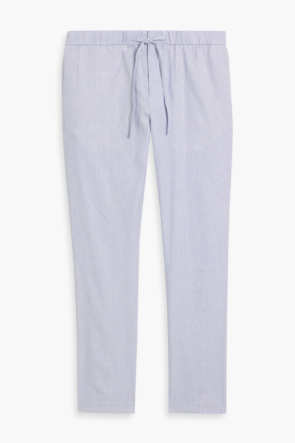 Frescobol Carioca Oscar Herringbone Linen And Cotton-blend Drawstring Pants In Sky Blue