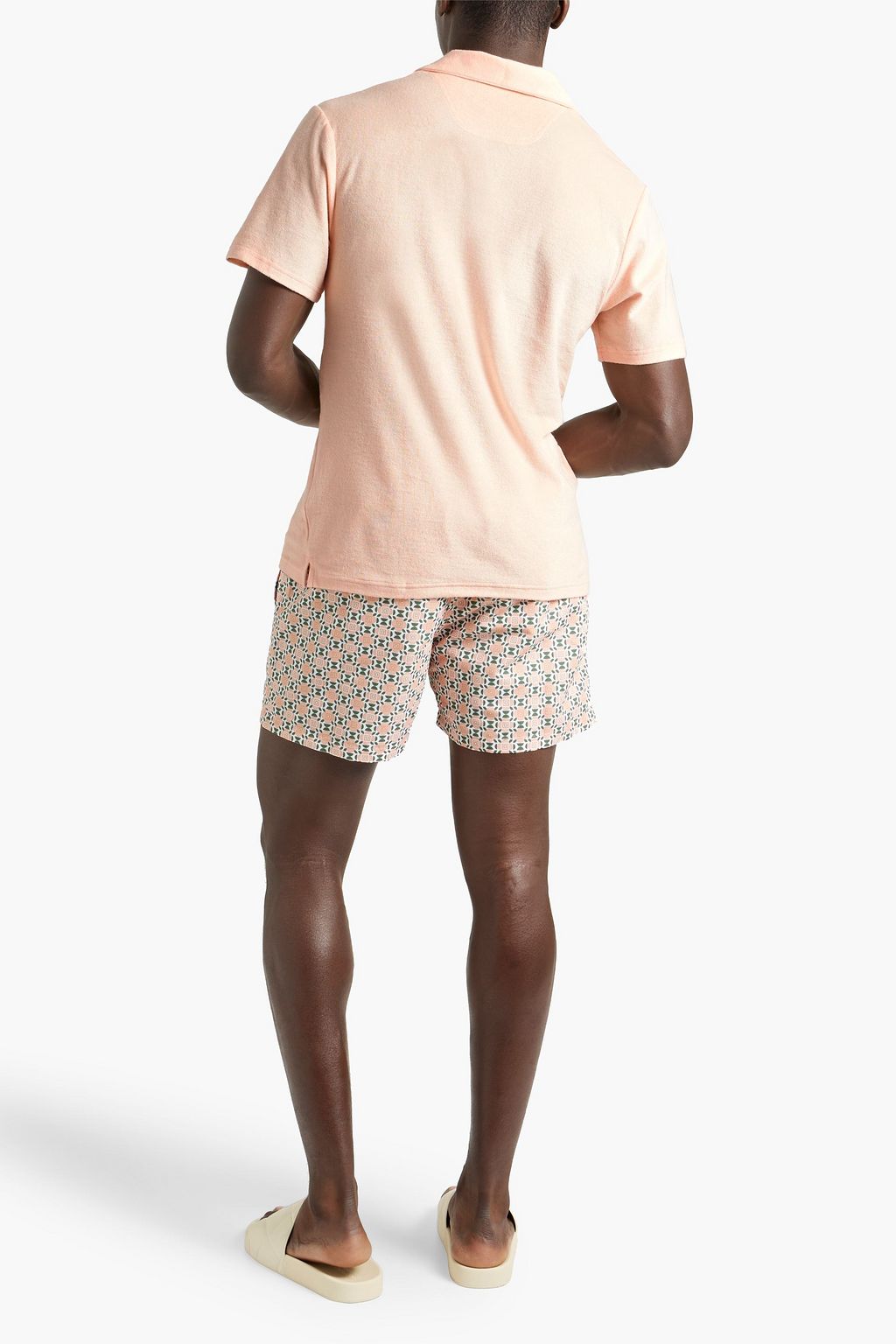 FRESCOBOL CARIOCA Faustino cotton, Lyocell and linen-blend terry polo shirt