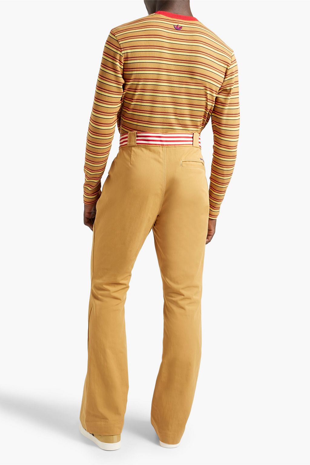 ADIDAS ORIGINALS BY WALES BONNER Ribbed striped cotton-blend T-shirt