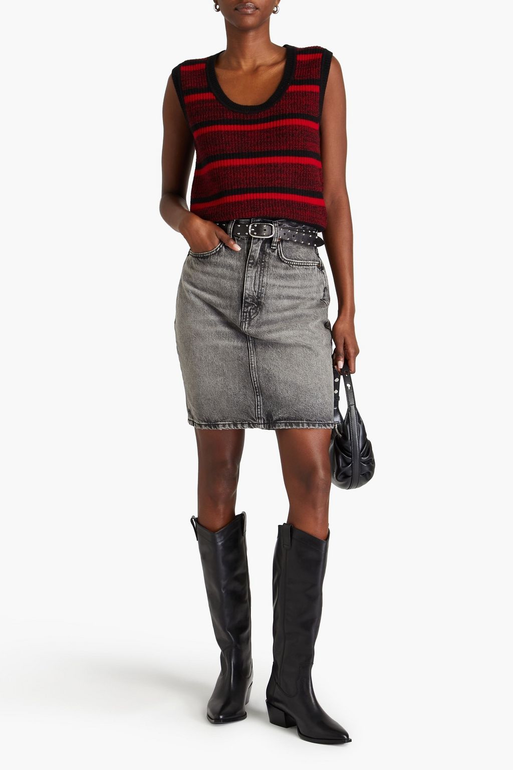 RE/DONE Striped ribbed wool vest