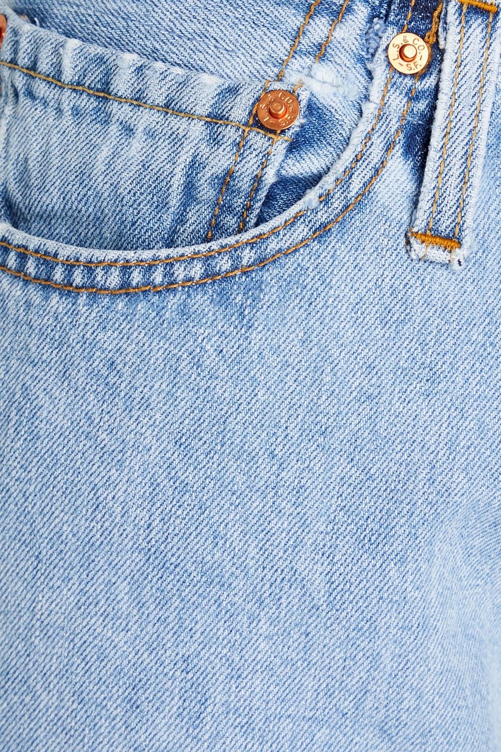 RE/DONE WITH LEVI'S جينز بأرجل مستقيمة وخصر متوسط الارتفاع بتصميم قصير
