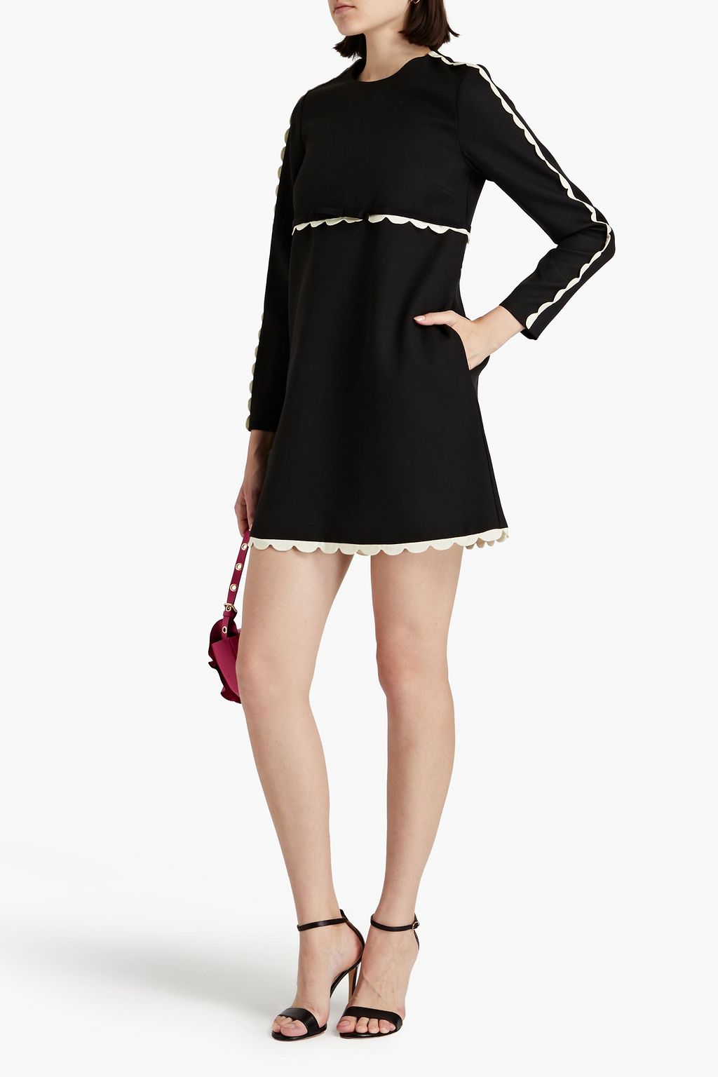 REDVALENTINO Scalloped crepe mini dress
