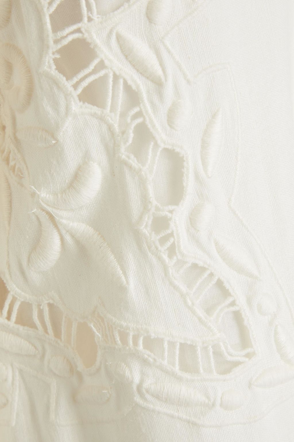 SEA Anita broderie anglaise cotton and linen-blend midi dress