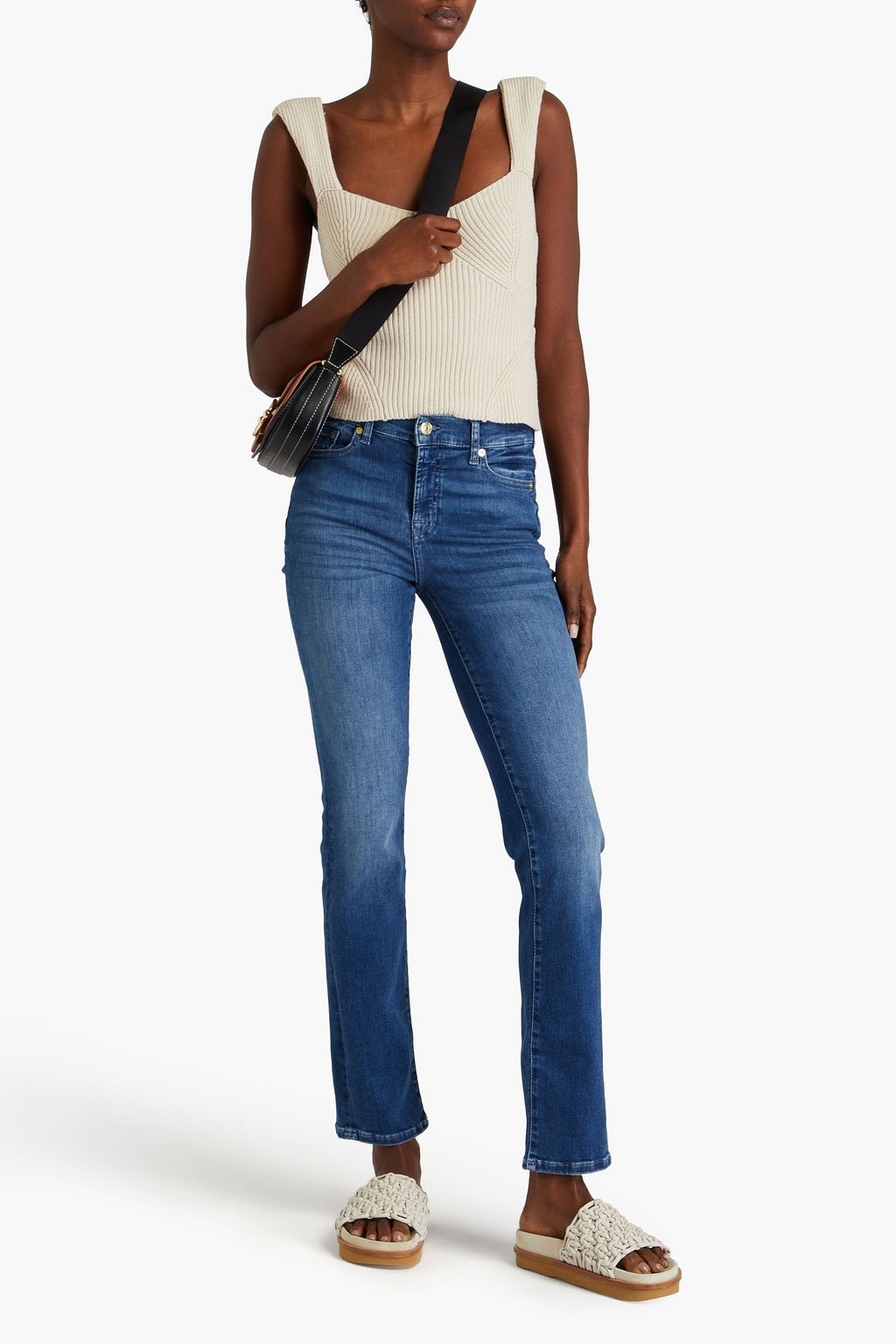 7 FOR ALL MANKIND Evolution high-rise slim-leg jeans