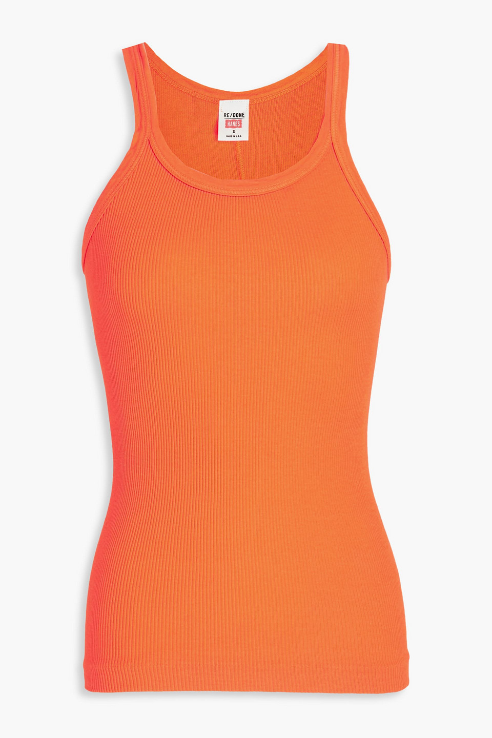 Ribbed cotton-jersey tank