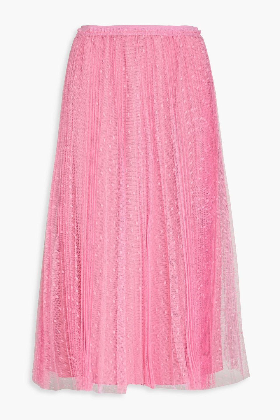 Red Valentino Gathered Point D'esprit Maxi Skirt In Pink