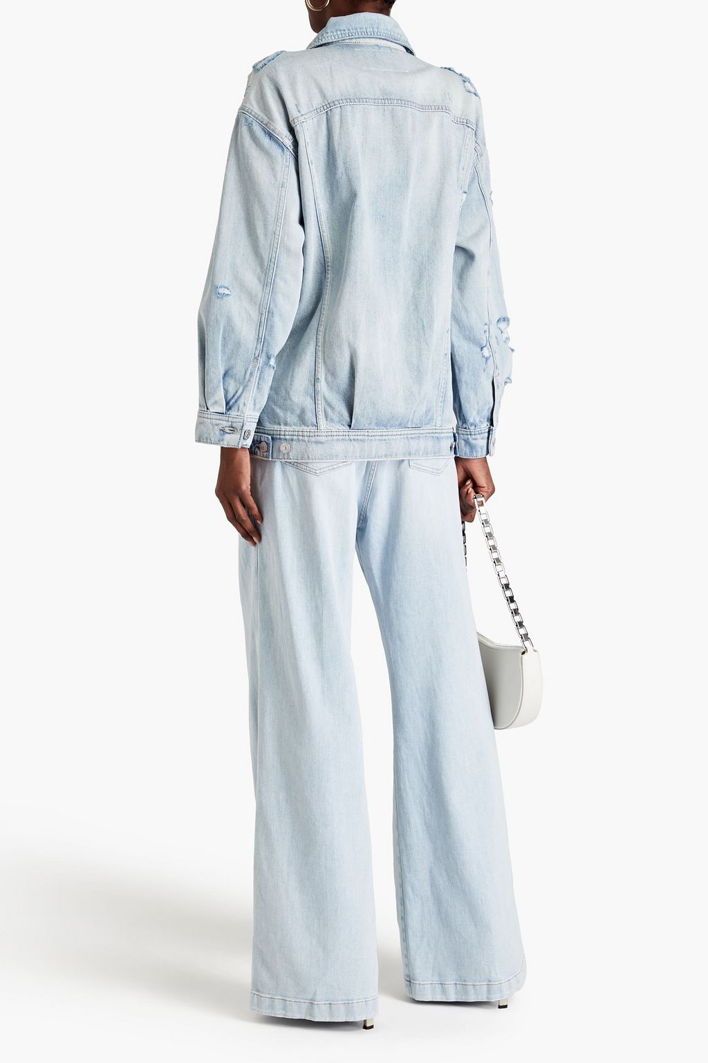 7 FOR ALL MANKIND جينز بأرجل واسعة وبخصر عالٍ مزود بحزام