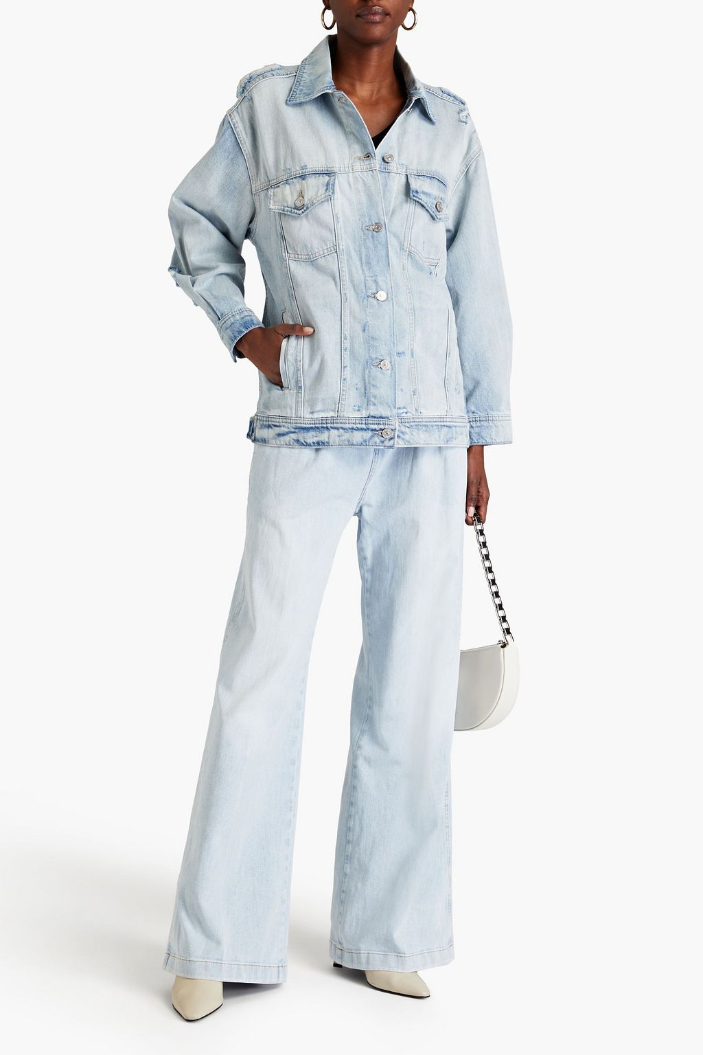 7 FOR ALL MANKIND جينز بأرجل واسعة وبخصر عالٍ مزود بحزام