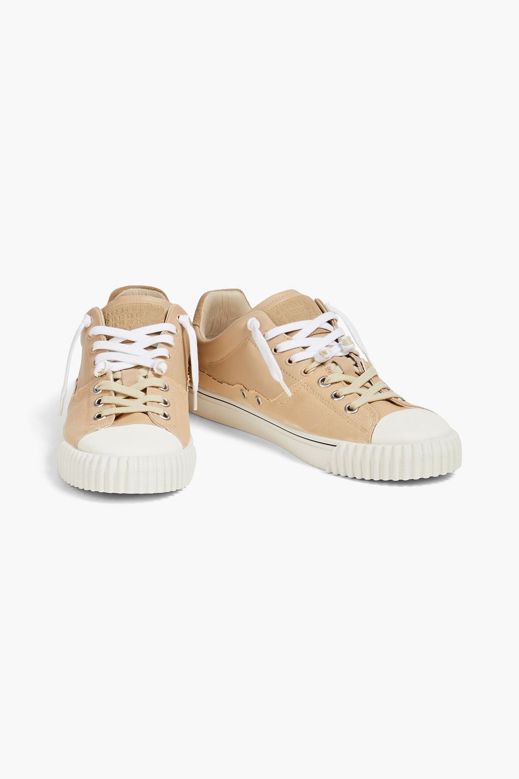 MAISON MARGIELA 스웨이드 캔버스 가죽 스니커즈