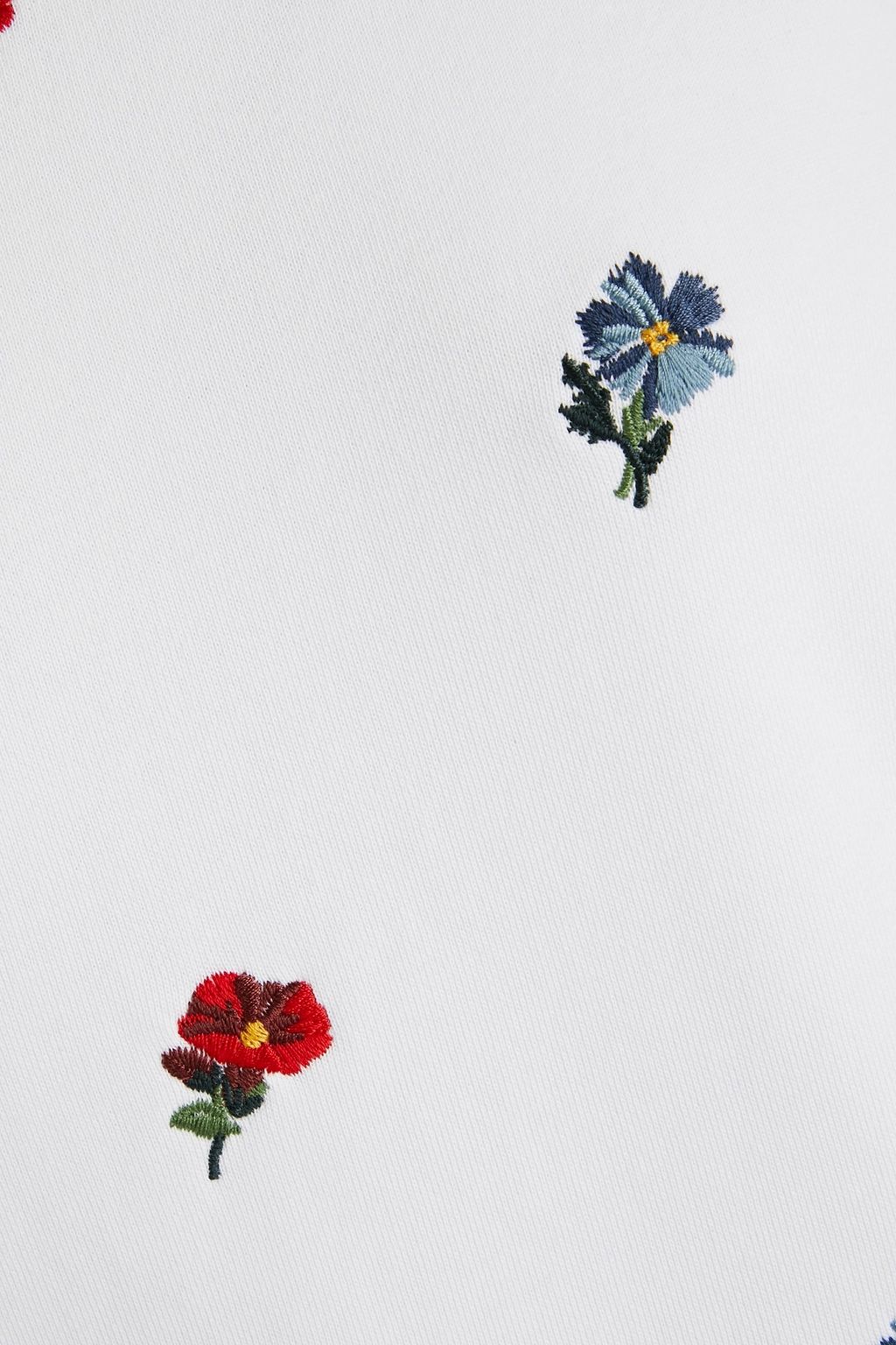 REDVALENTINO 자수 장식 프렌치 코튼 혼방 테리 스웻셔츠