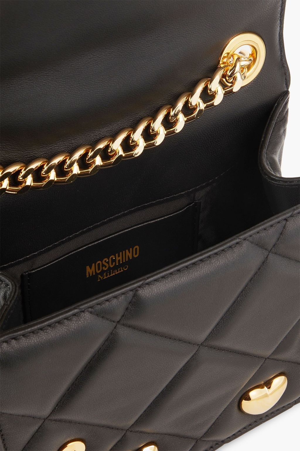 MOSCHINO حقيبة كروس بودي من الجلد بتصميم مزركش ومبطّن