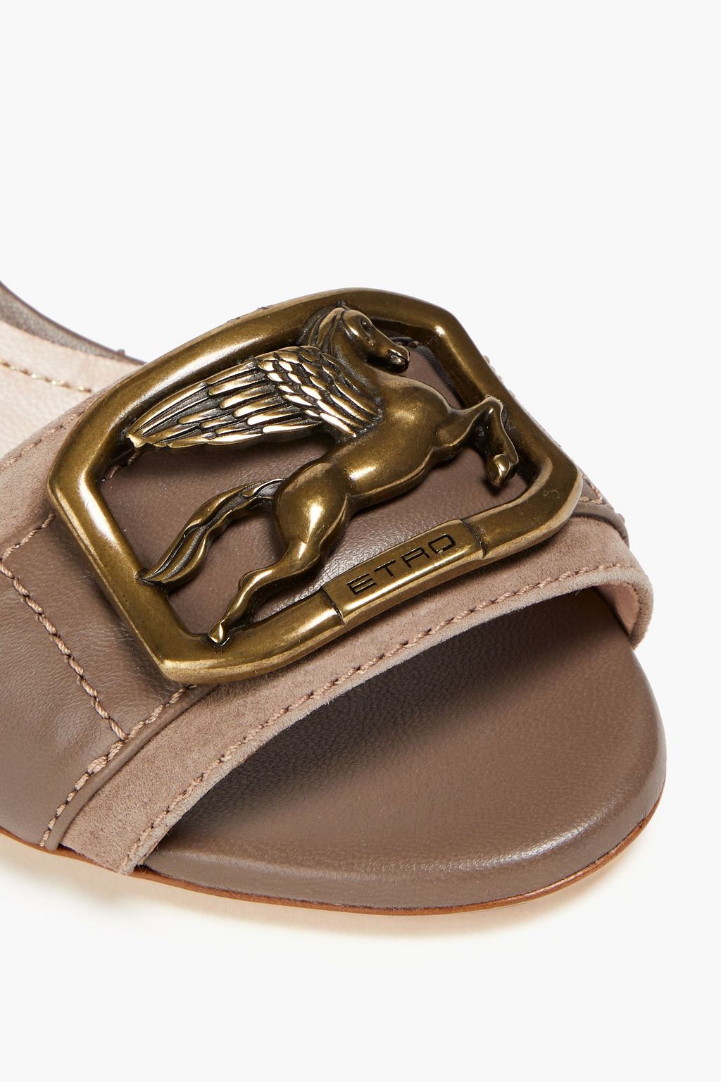 ETRO Embellished leather and suede sandals