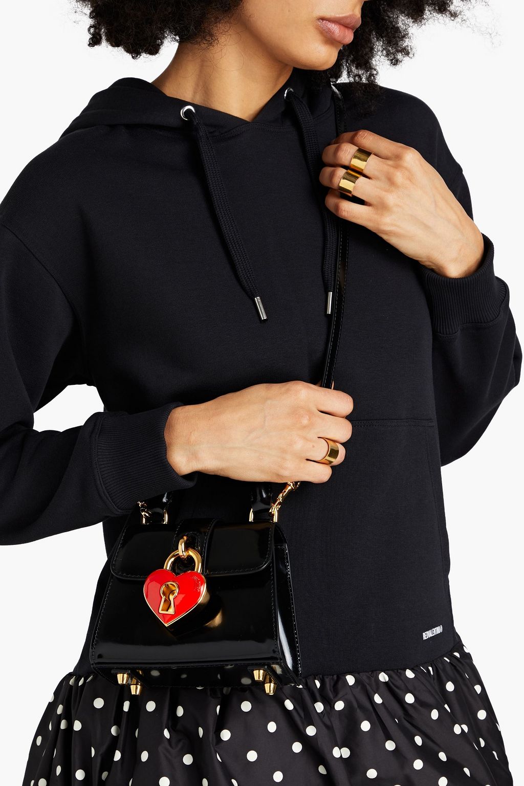 MOSCHINO Heart Lock patent-leather tote