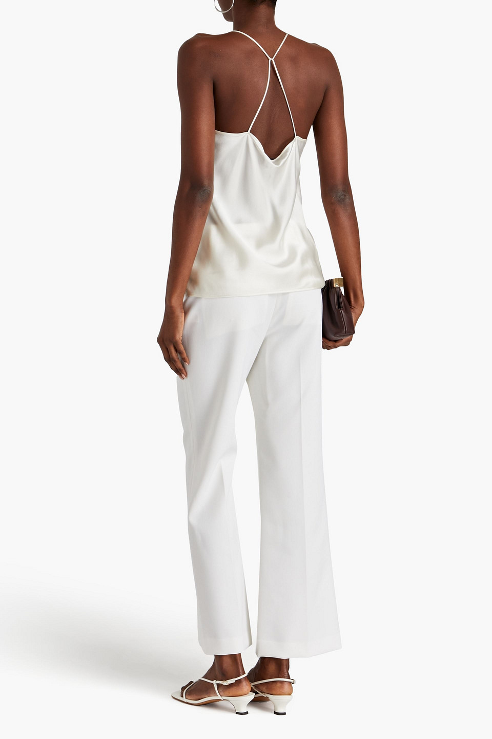 Shop Nili Lotan Wool-twill Straight-leg Pants In White