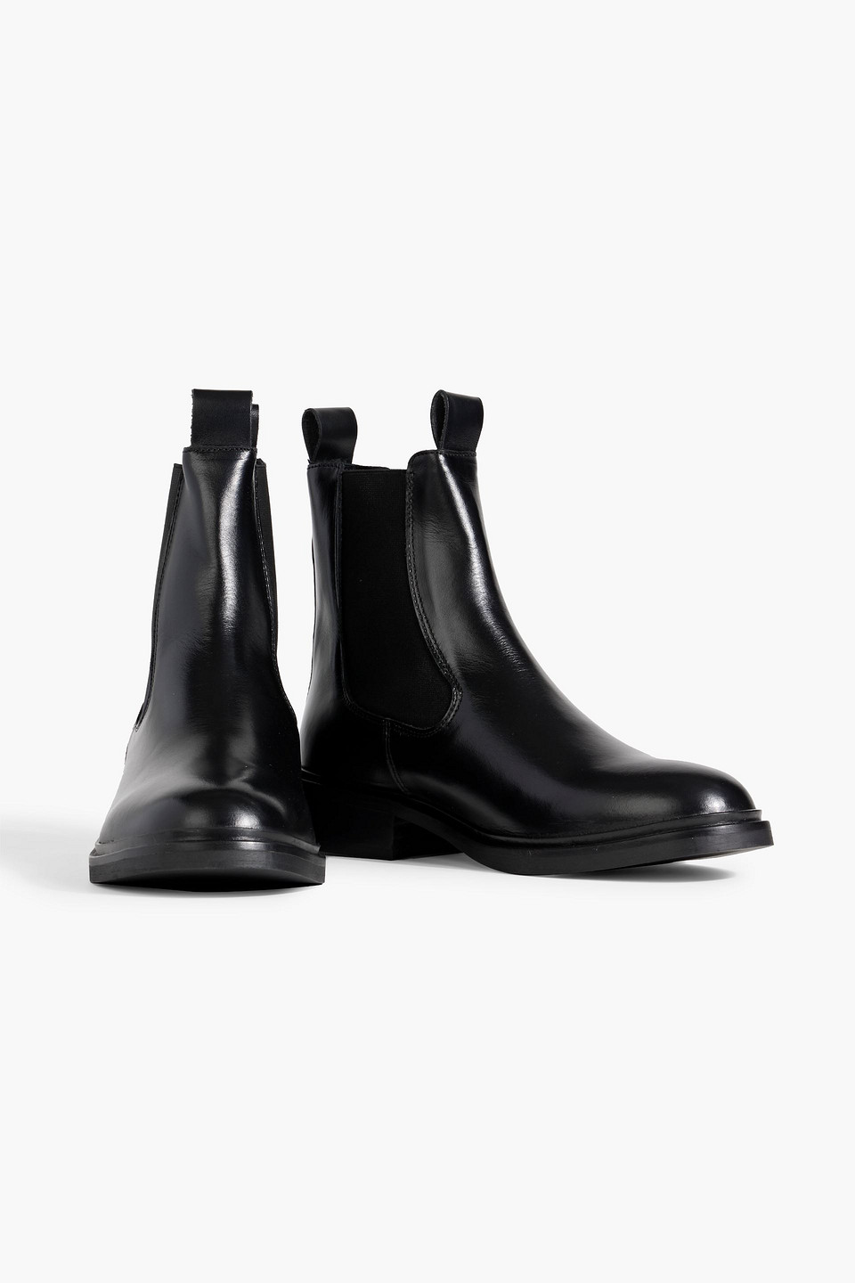 Shop Iris & Ink Eileen Leather Chelsea Boots In Black