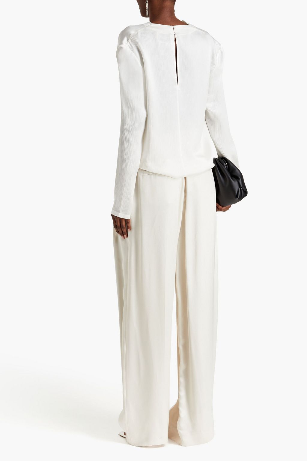 TOVE Leone plissé silk-satin blouse