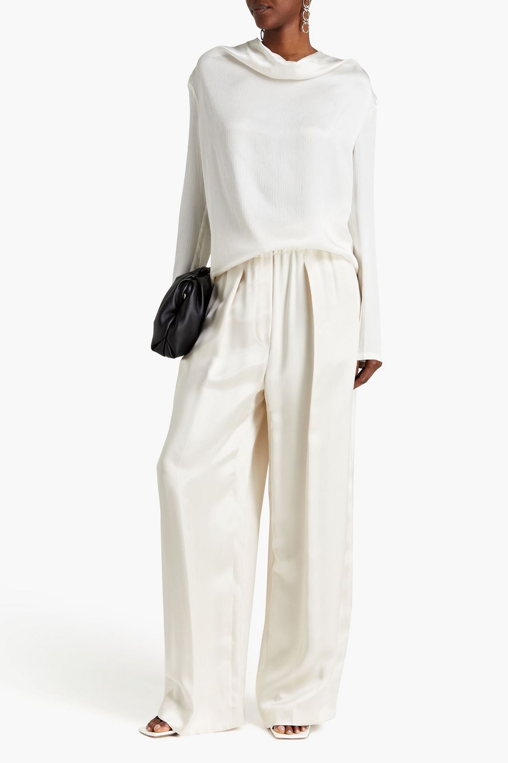 TOVE Leone plissé silk-satin blouse