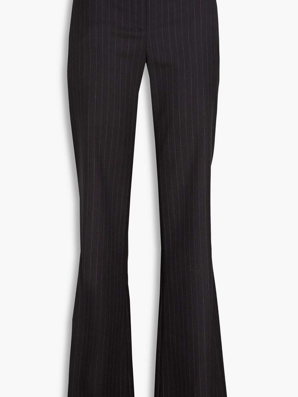 pinstriped stretch-wool twill flared pants