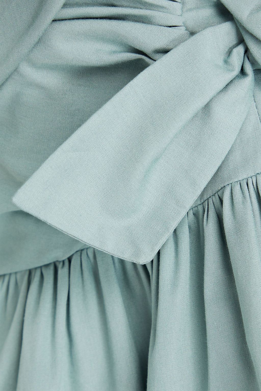 TOVE Elen bow-detailed cotton-poplin peplum top