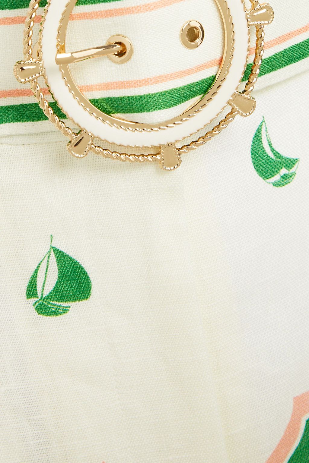 ZIMMERMANN Belted printed linen shorts