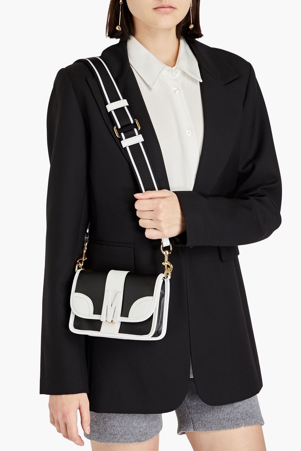 MOSCHINO Two-tone faux leather shoulder bag