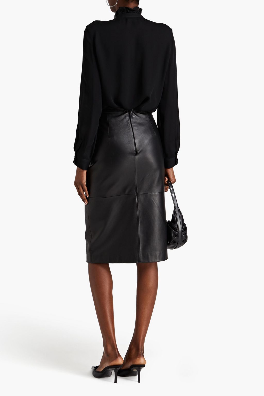 NILI LOTAN Ruffled silk-chiffon shirt