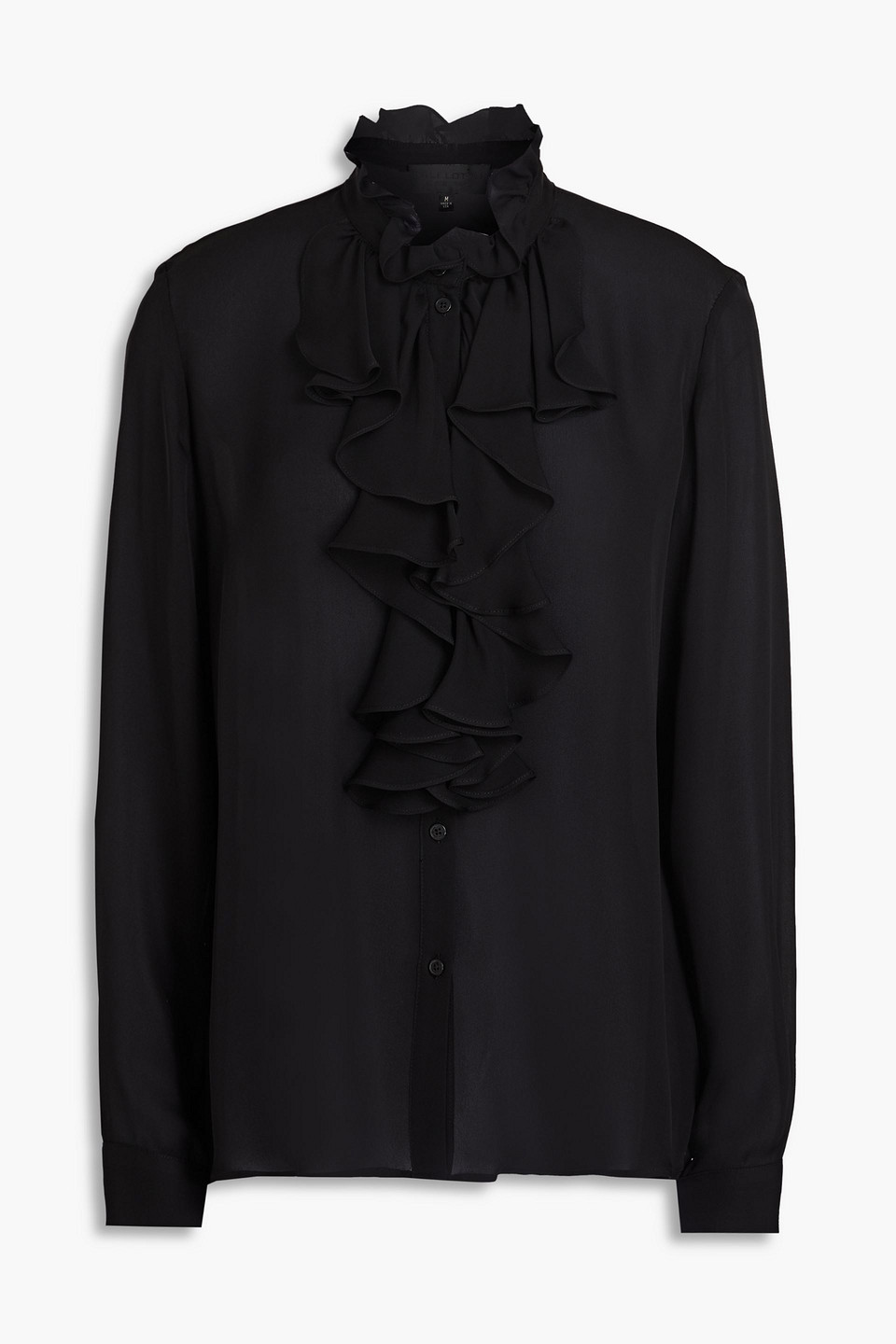Nili Lotan Lily Ruffled Silk Blouse In Black