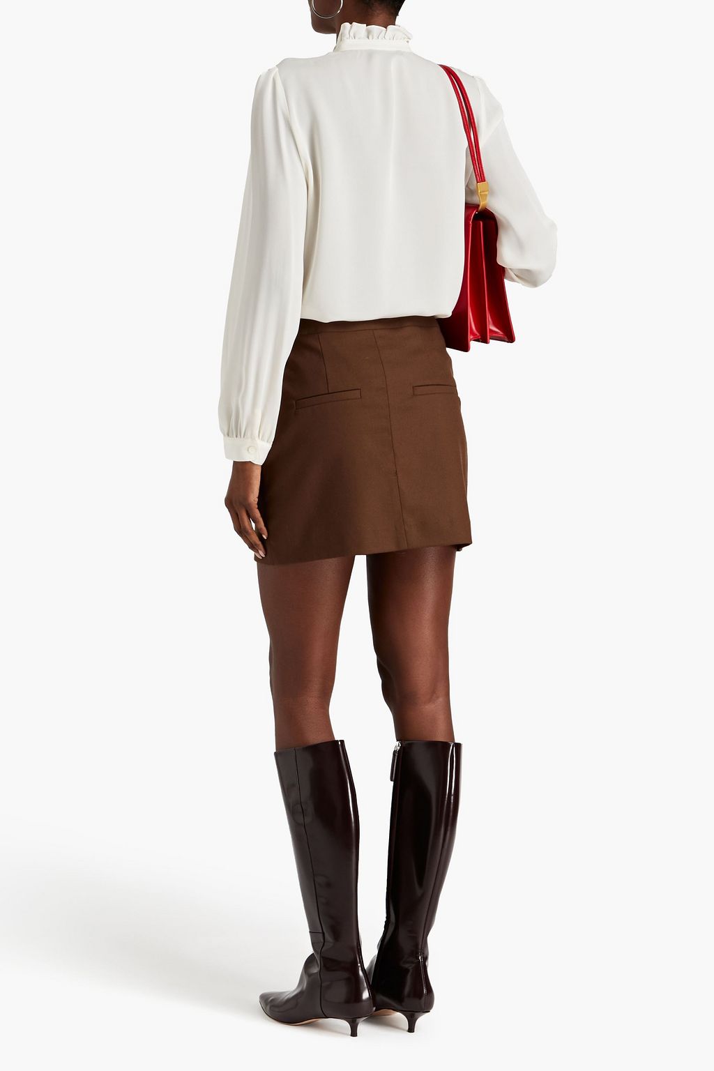 NILI LOTAN Miera ruffled silk crepe de chine blouse