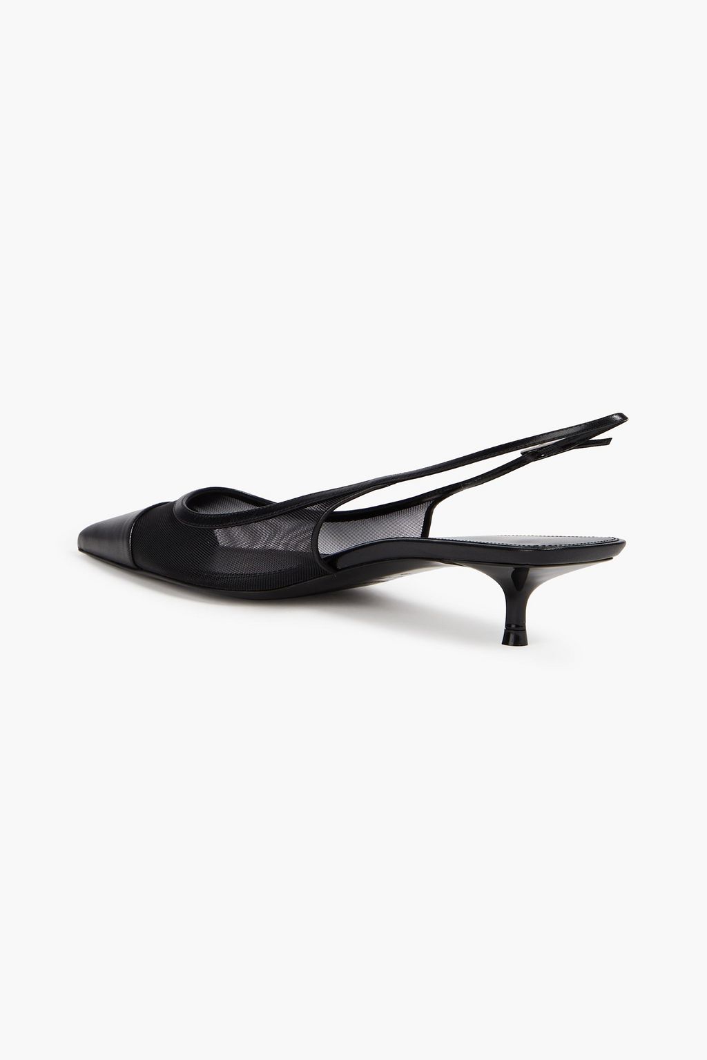 SAINT LAURENT 리무진 메쉬 & 가죽 슬링백 펌프스