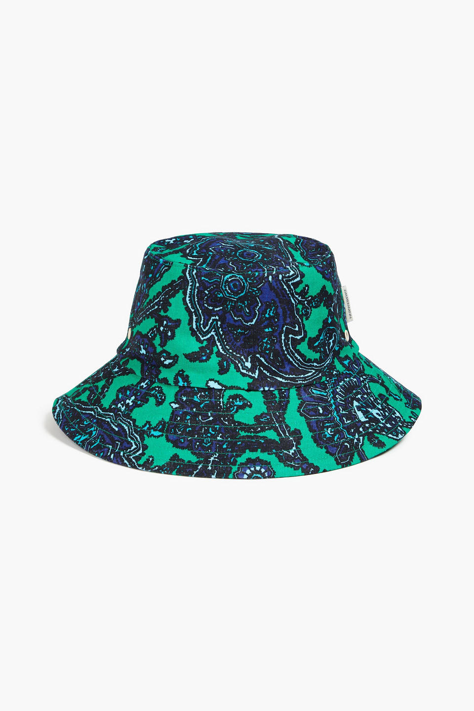 Printed linen bucket hat