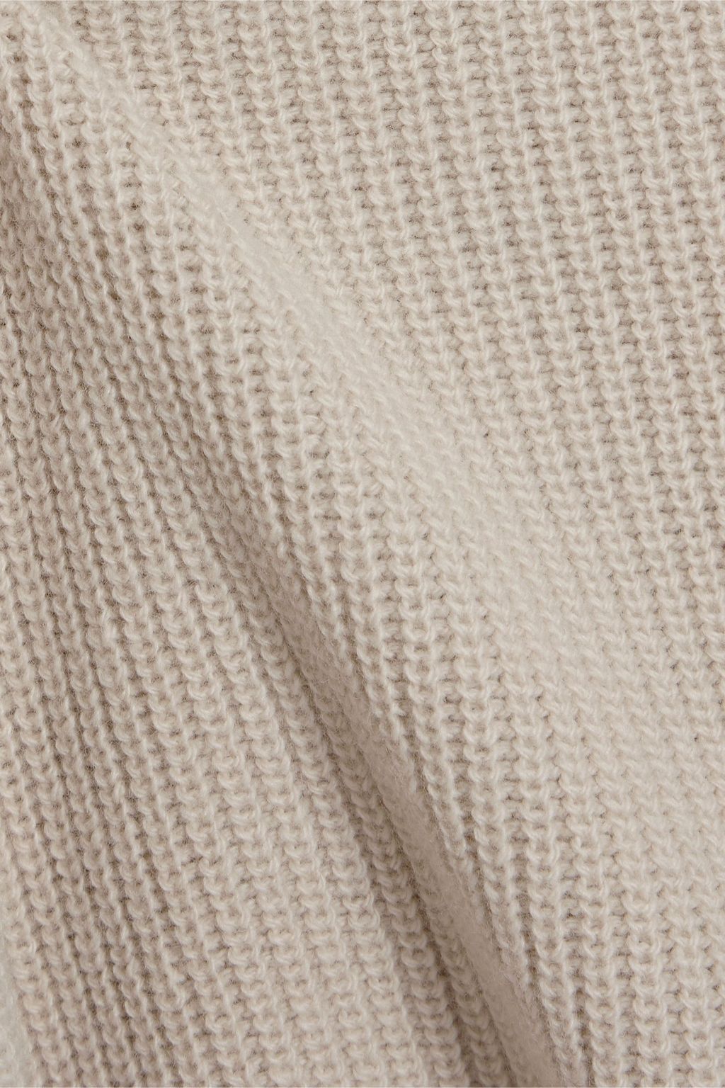 IRIS & INK Olive ribbed merino wool turtleneck sweater
