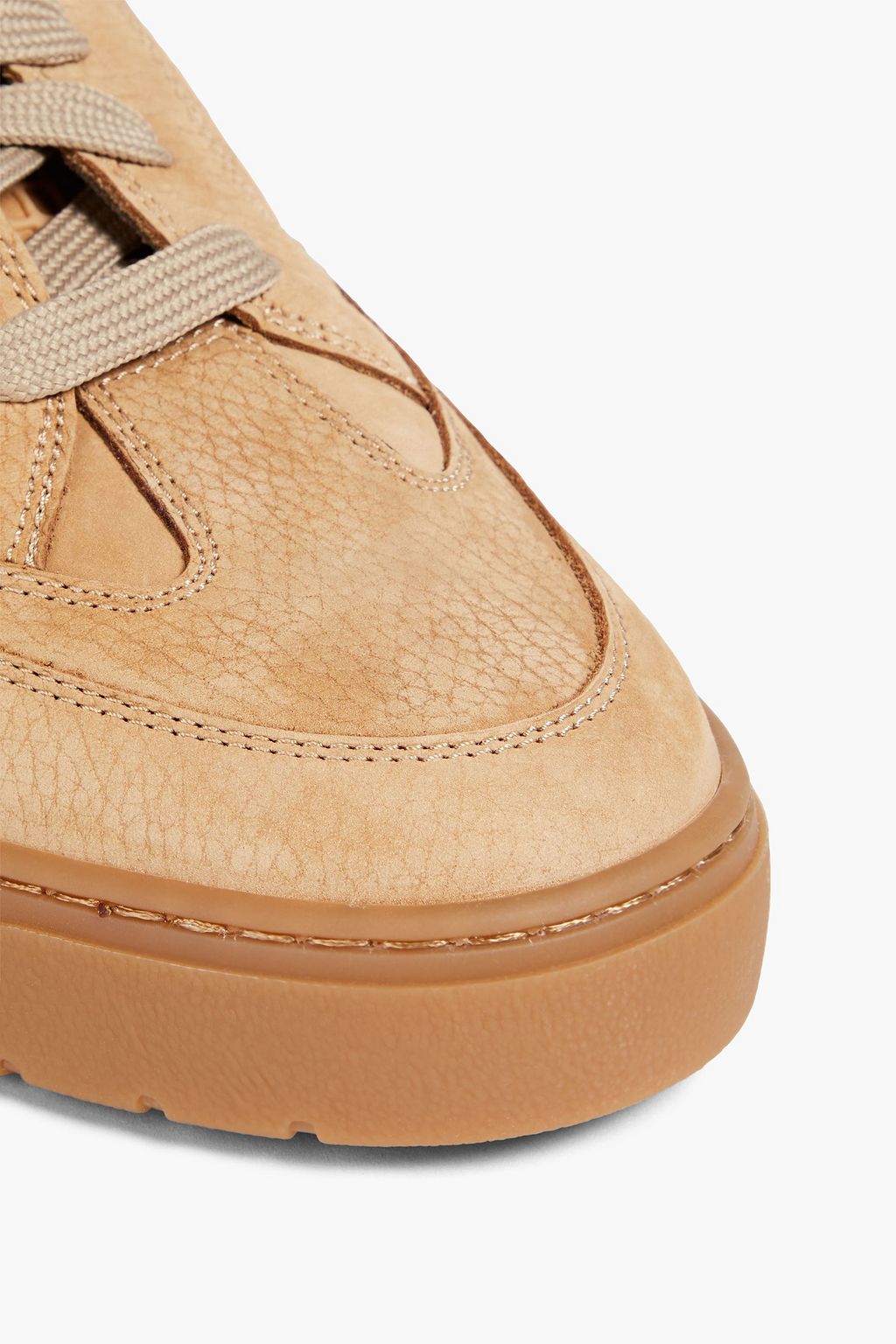 MAISON MARGIELA DDSTCK distressed nubuck and pebbled-leather sneakers